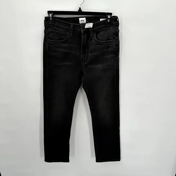 EDWIN NWT Elin Straight Long Black Denim Jean in Knight Rider // 00 (24) - Picture 5 of 14